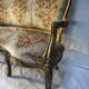 Three-seater canapé in carved wood, upholstery and gilded wood. Around 1900, Louis XV style.