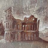 Oil on canvas landscape a l'antique signed gouny et marange