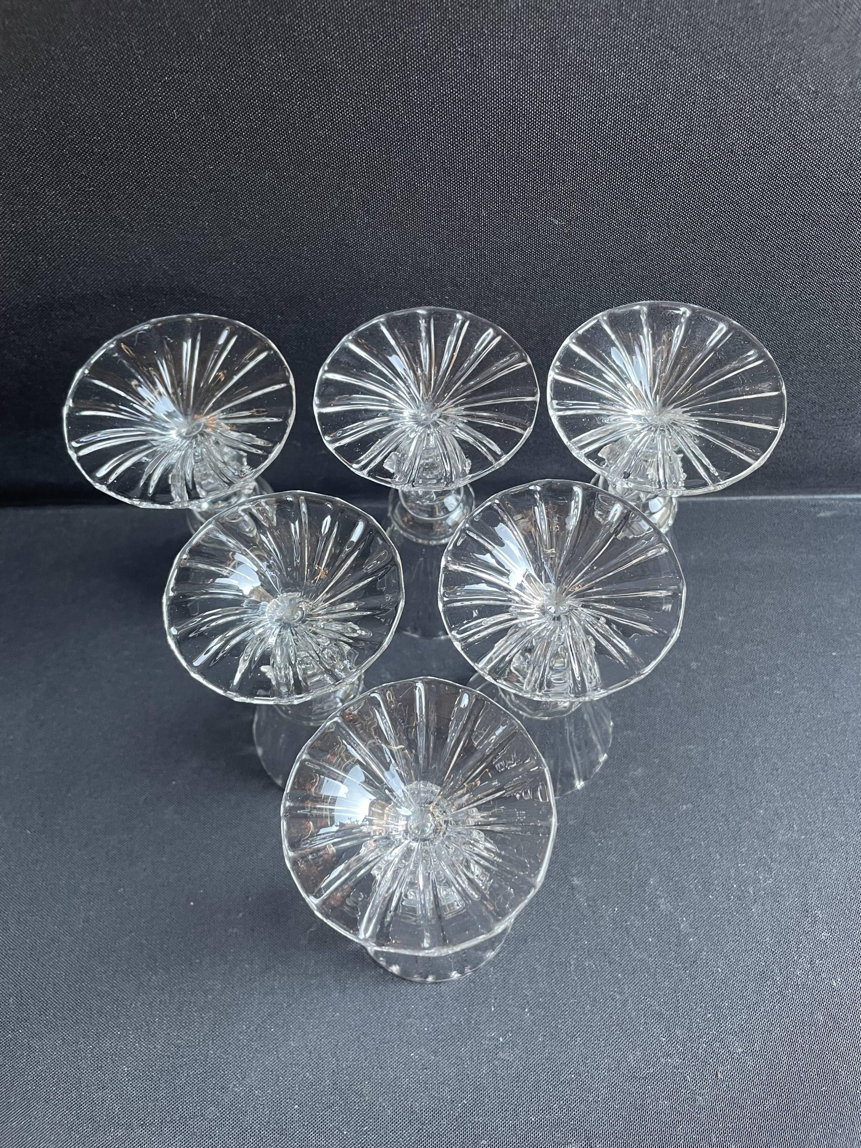 6 Daum Florentine service glasses – late 19th century