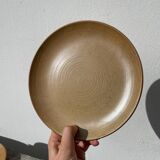 5 assiettes en dessert en grès beige
