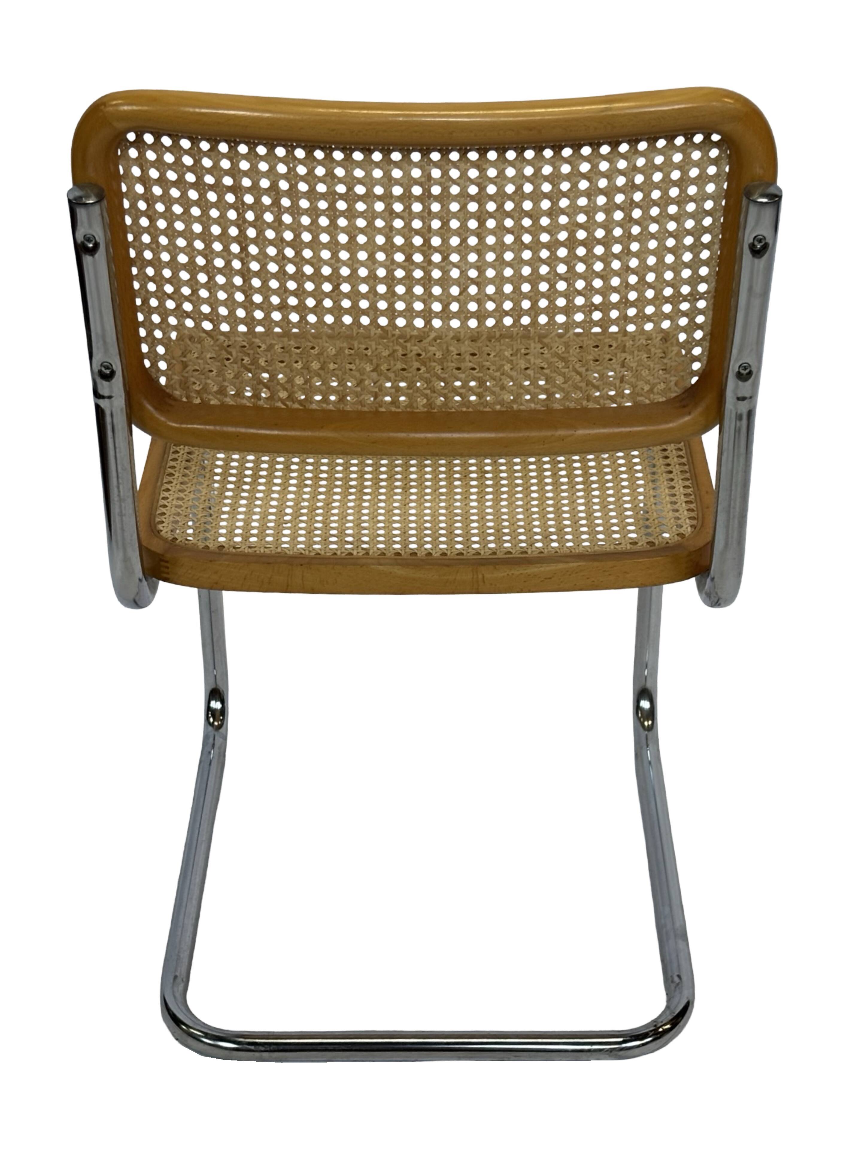 Set of 4 chairs Cesca B32 designed by Marcel Breuer design made in Italy