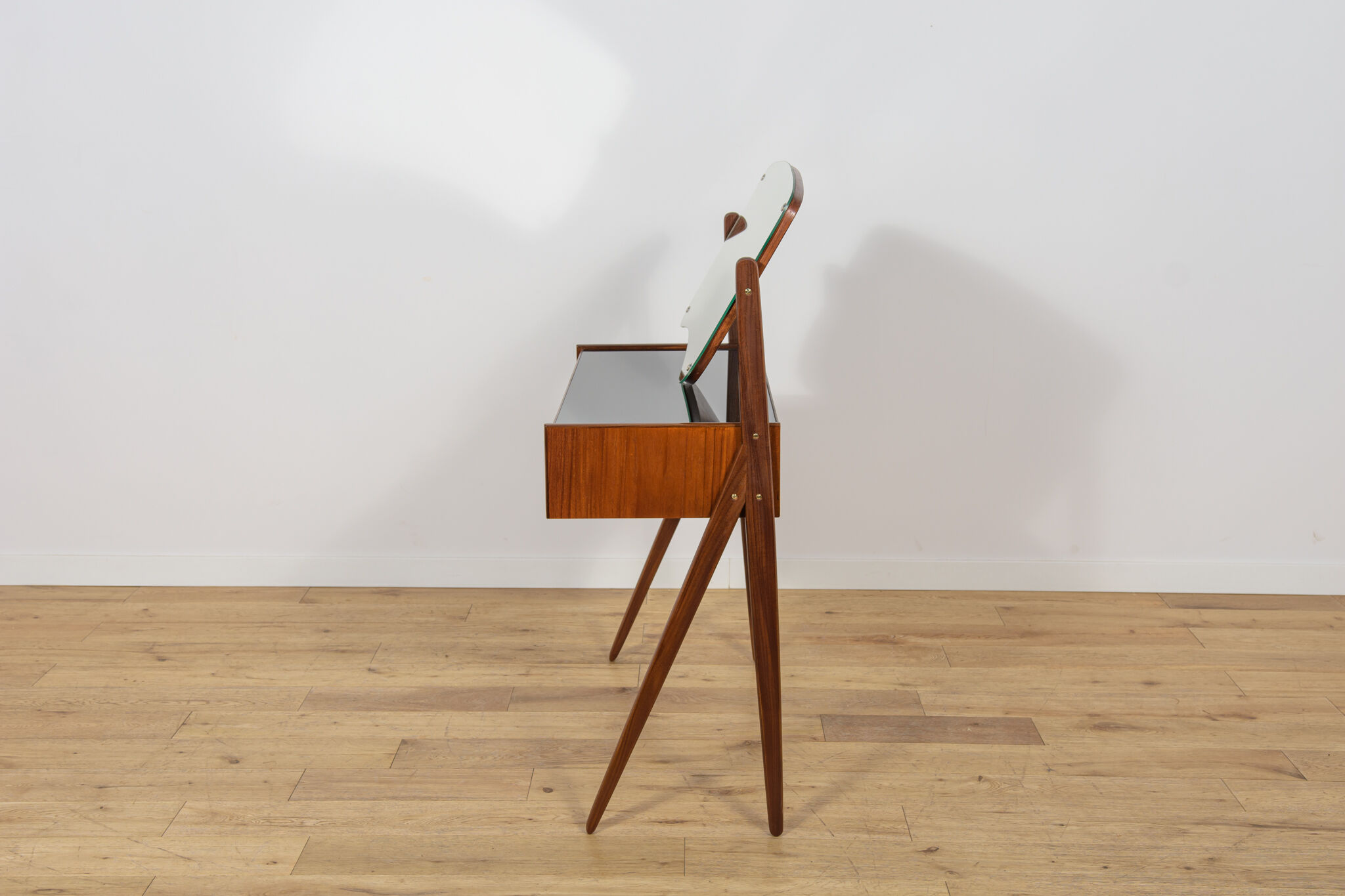 Mid-Century Teak Dressing Table with Mirror by Arne Vodder for Ølholm Møbelfabrik, Denmark, 1960s