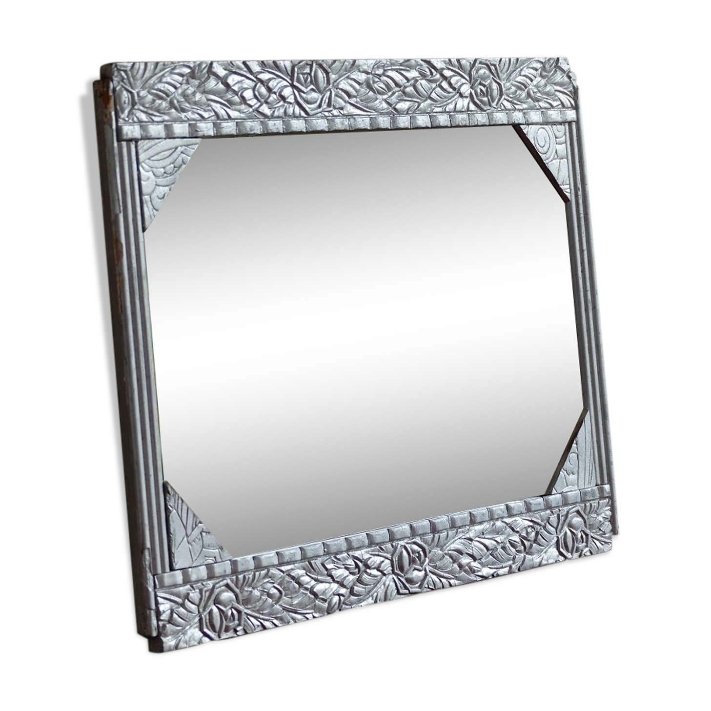 Mirror art deco floral roses and leaves 36c49cm