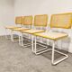 Set of 4 vintage Marcel Breuer Cesca chairs, made in italy, 1970s
