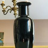 Japanese 'kacho' vase decorated with flowers and a bird