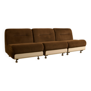 3 chauffeuses ''Concha'' - velours marron