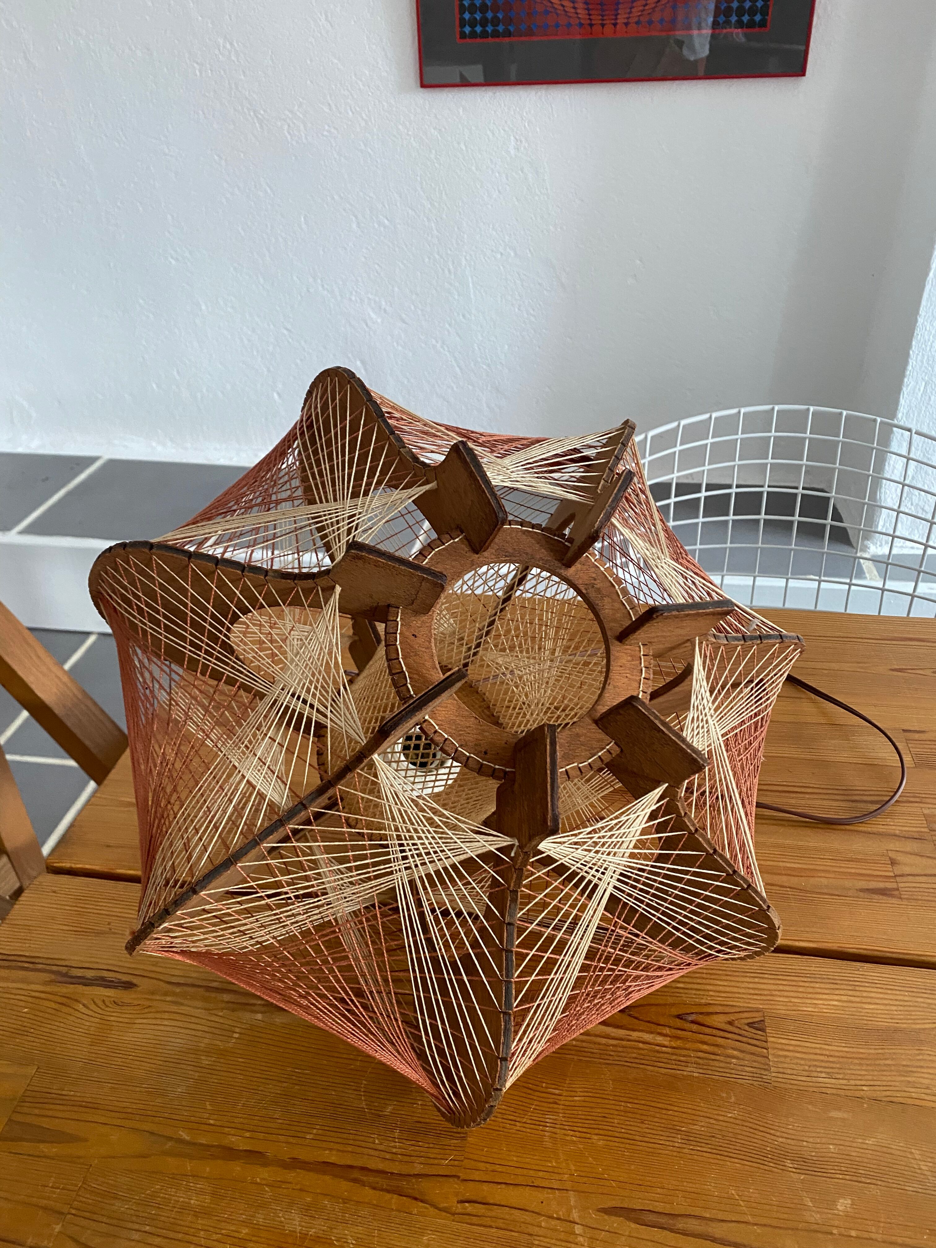 Wooden suspension and vintage wire