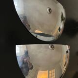 pair of chrome wall lights