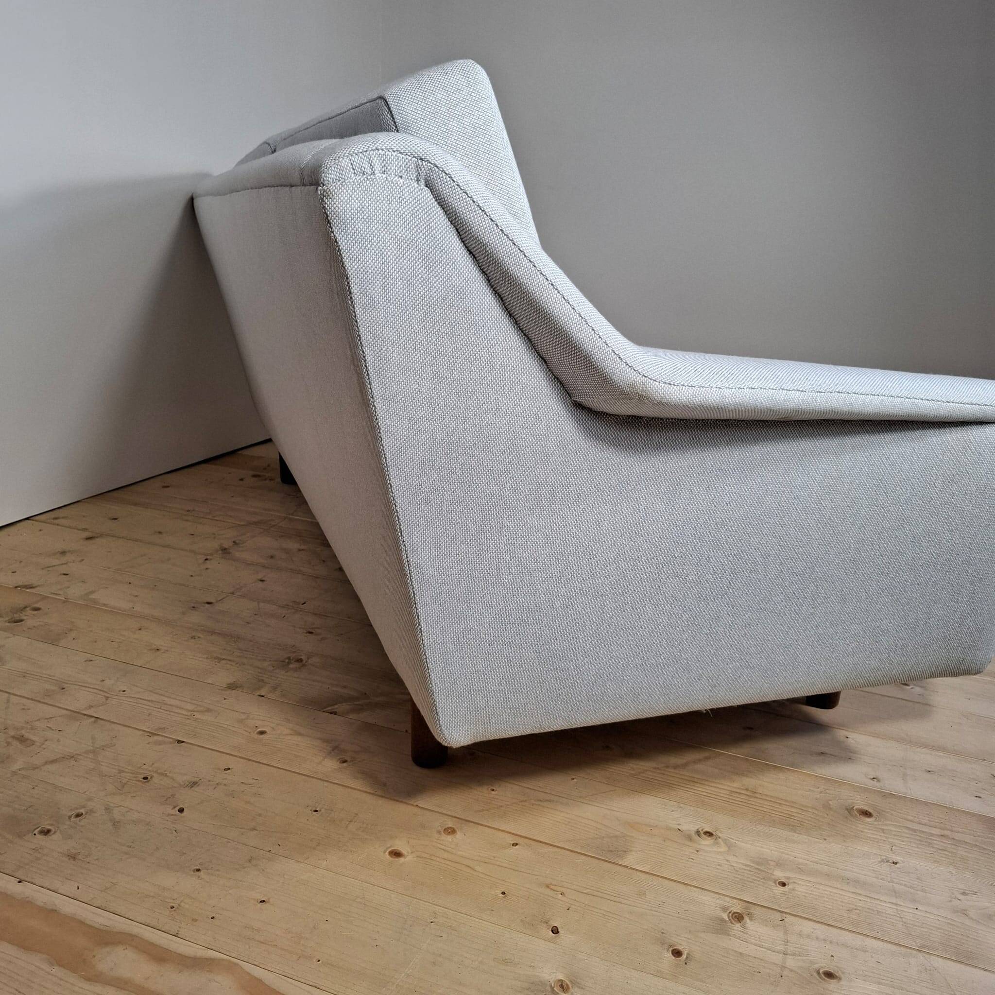 Vintage two-seater canapé covered in Kvadrat fabric – mid-century modern design
