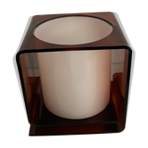 Lampe cubique en plexiglas fumé 1970