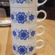 4 vintage coffee cups and their saucers