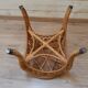Tabouret peacock en rotin, années 60