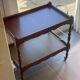 Vintage wooden and gilded brass rolling dessert trolley