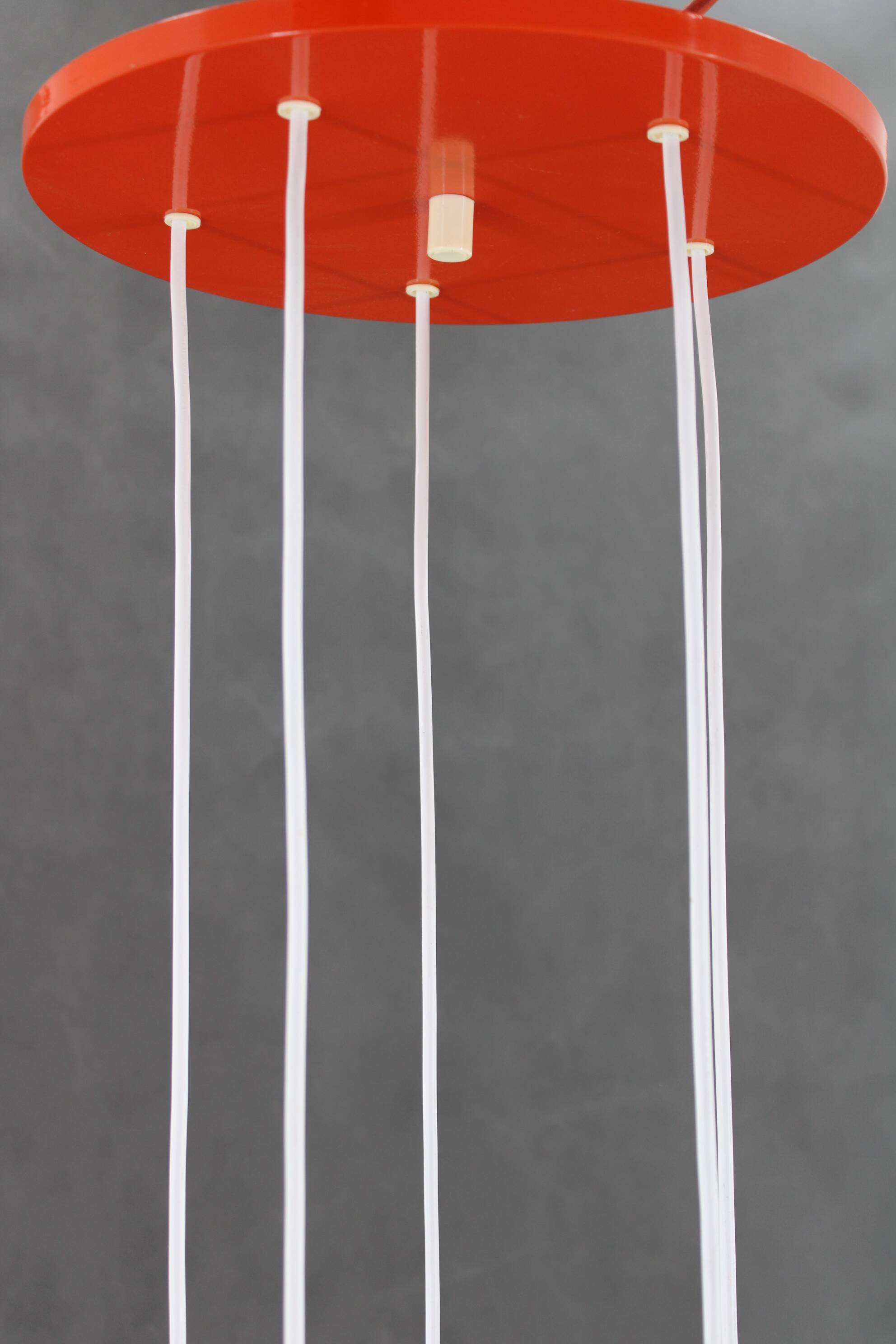 1970s Cascade Chandelier with Plastic Shades by Pokrok Zilina, Czechoslovakia
