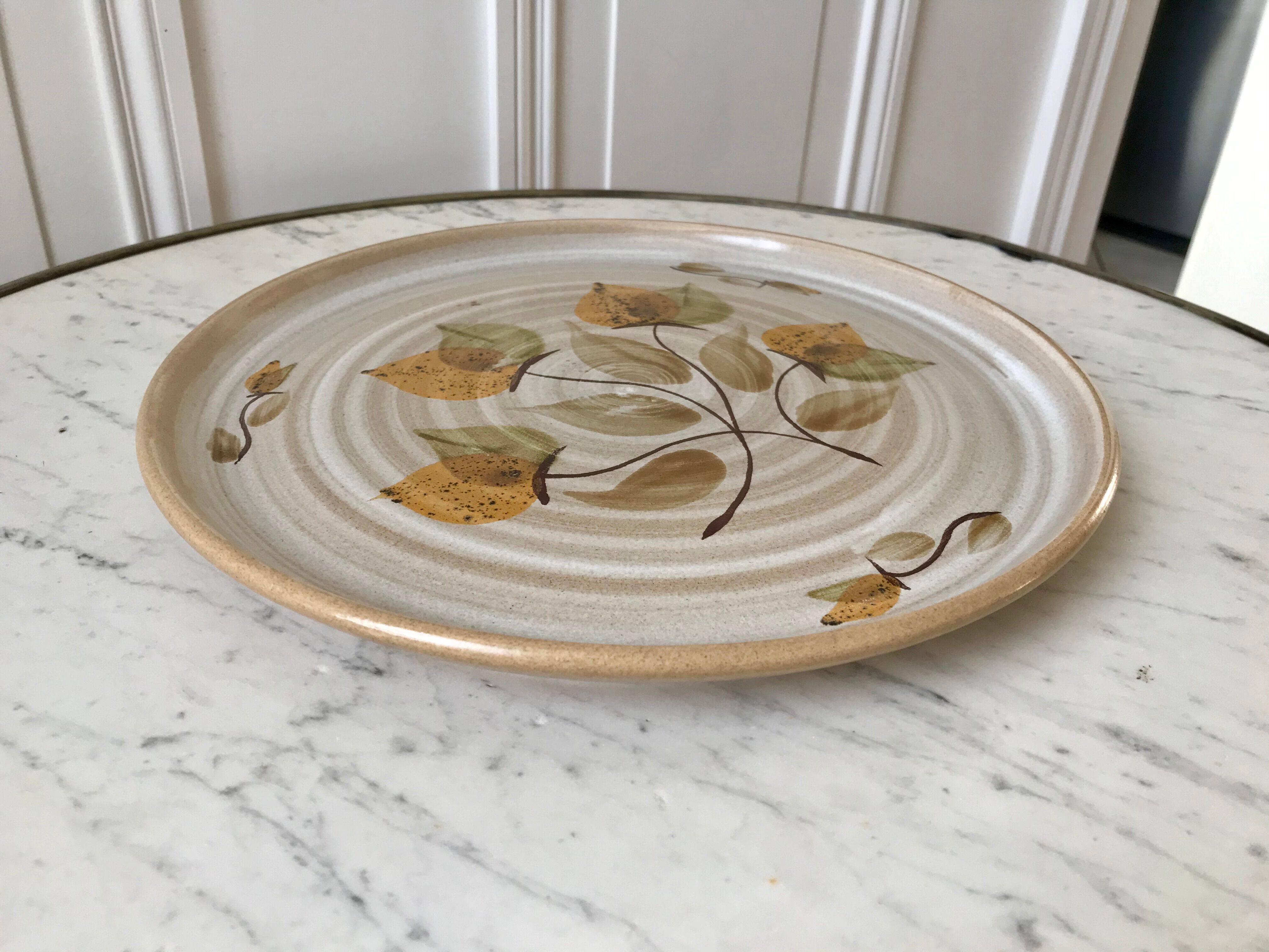flat Niderviller Doria Ste Radegonde hand painted by hand 70s