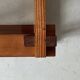 Modernist side table/nightstand in pine wood & smoked glass, 1970s design.