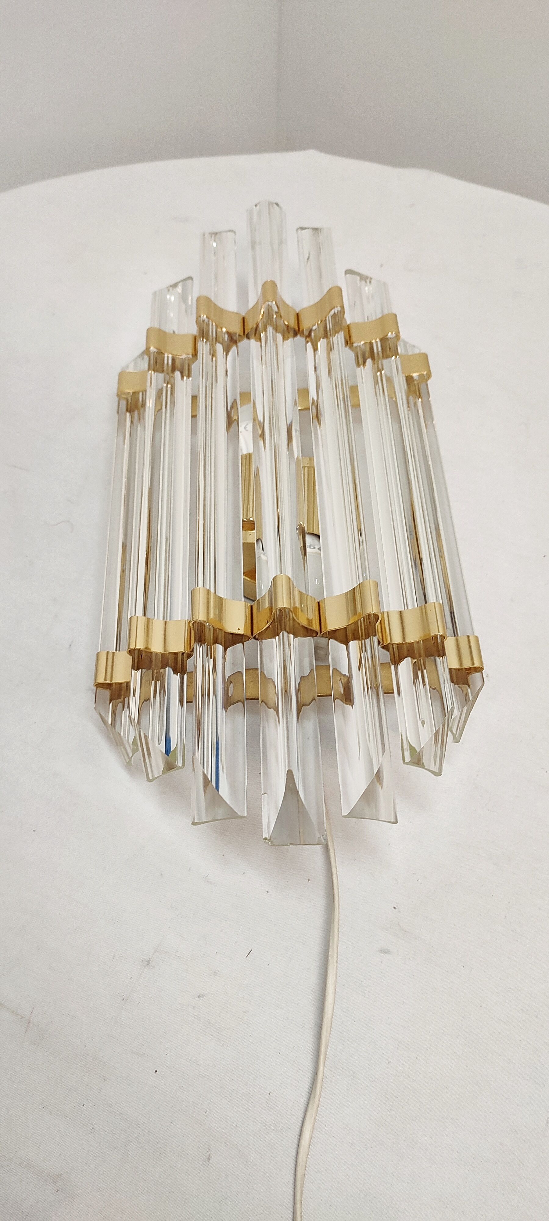 Wall lamp "Venini" of crystals. Italy, 1970s.