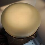 Old Art Deco Table Lamp in Brass & Glass