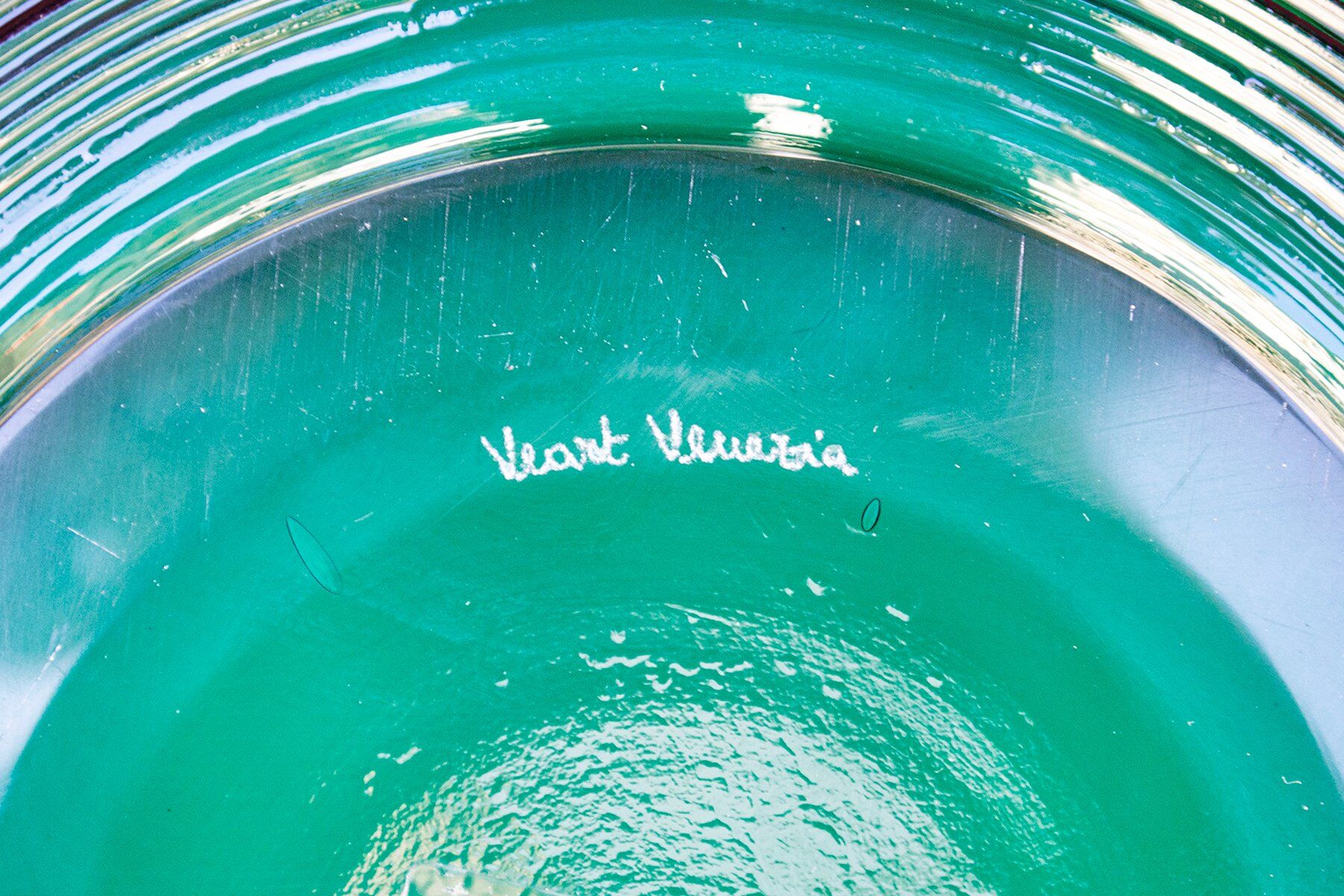 Vase centre de table en verre de Murano par VeArt, années 80