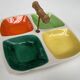 Vintage multicoloured glazed ceramic appetizer platter