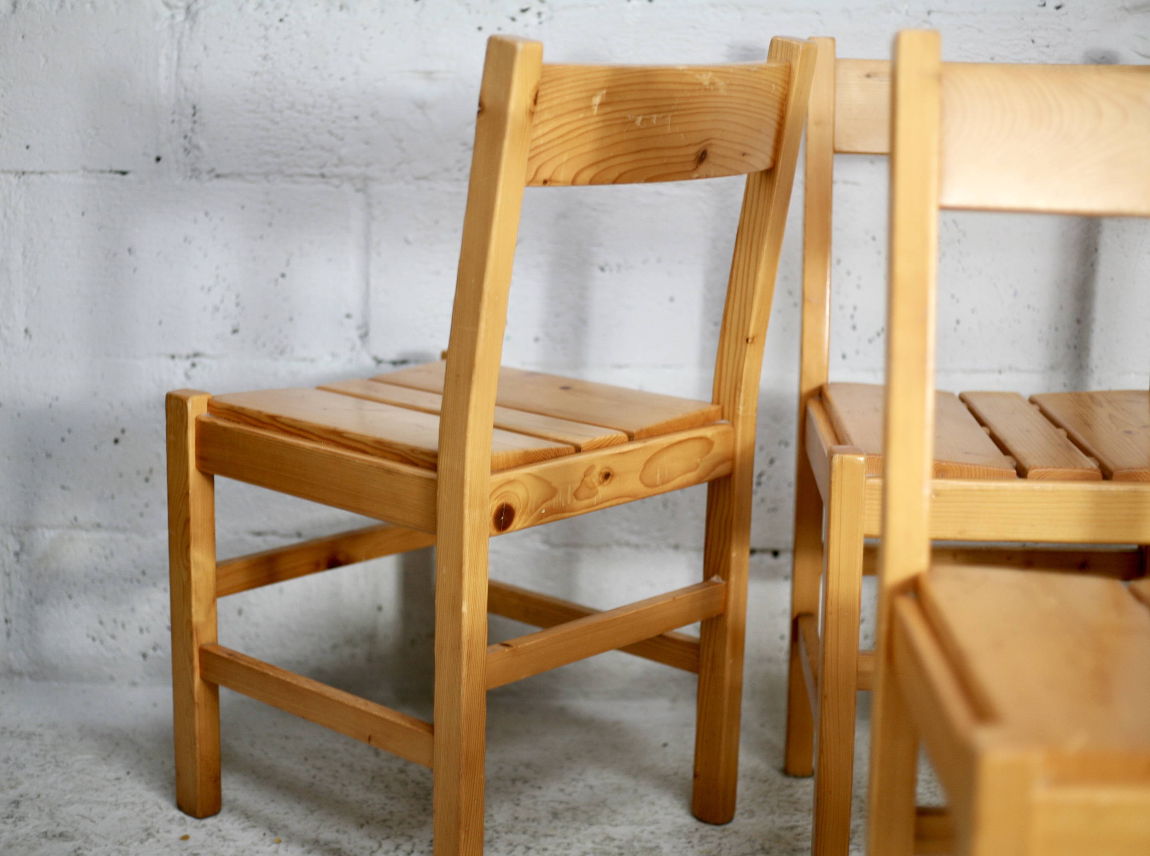 Charlotte Perriand (selection of) for Les Arcs, set of 4 chairs, France, circa 196