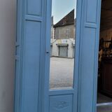 Parisian Art Deco armoire with beveled mirror and painted decoration
