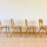 Set of 4 vintage chairs shade of 1960 grey