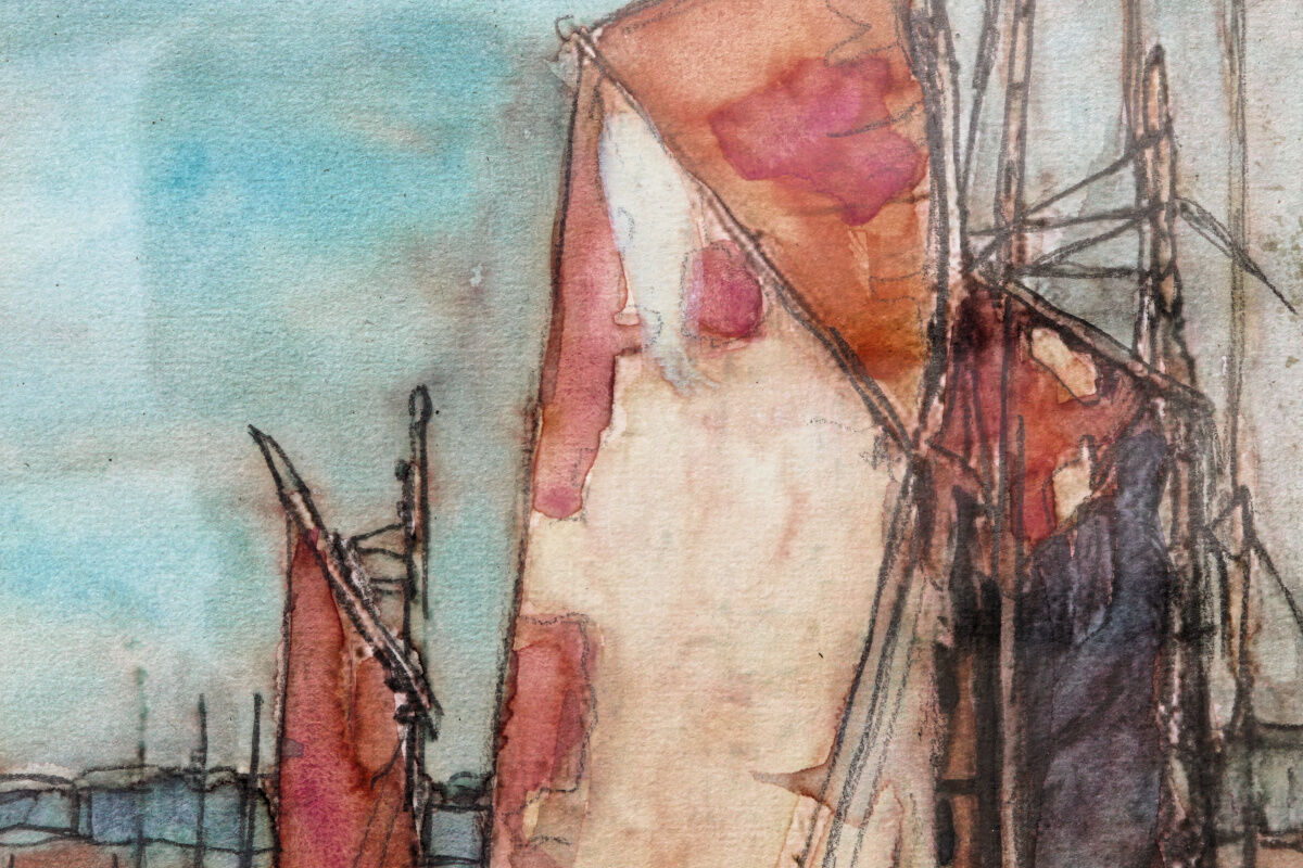 Set of 3 marine watercolours, signed Ghodrat Delbasteh.