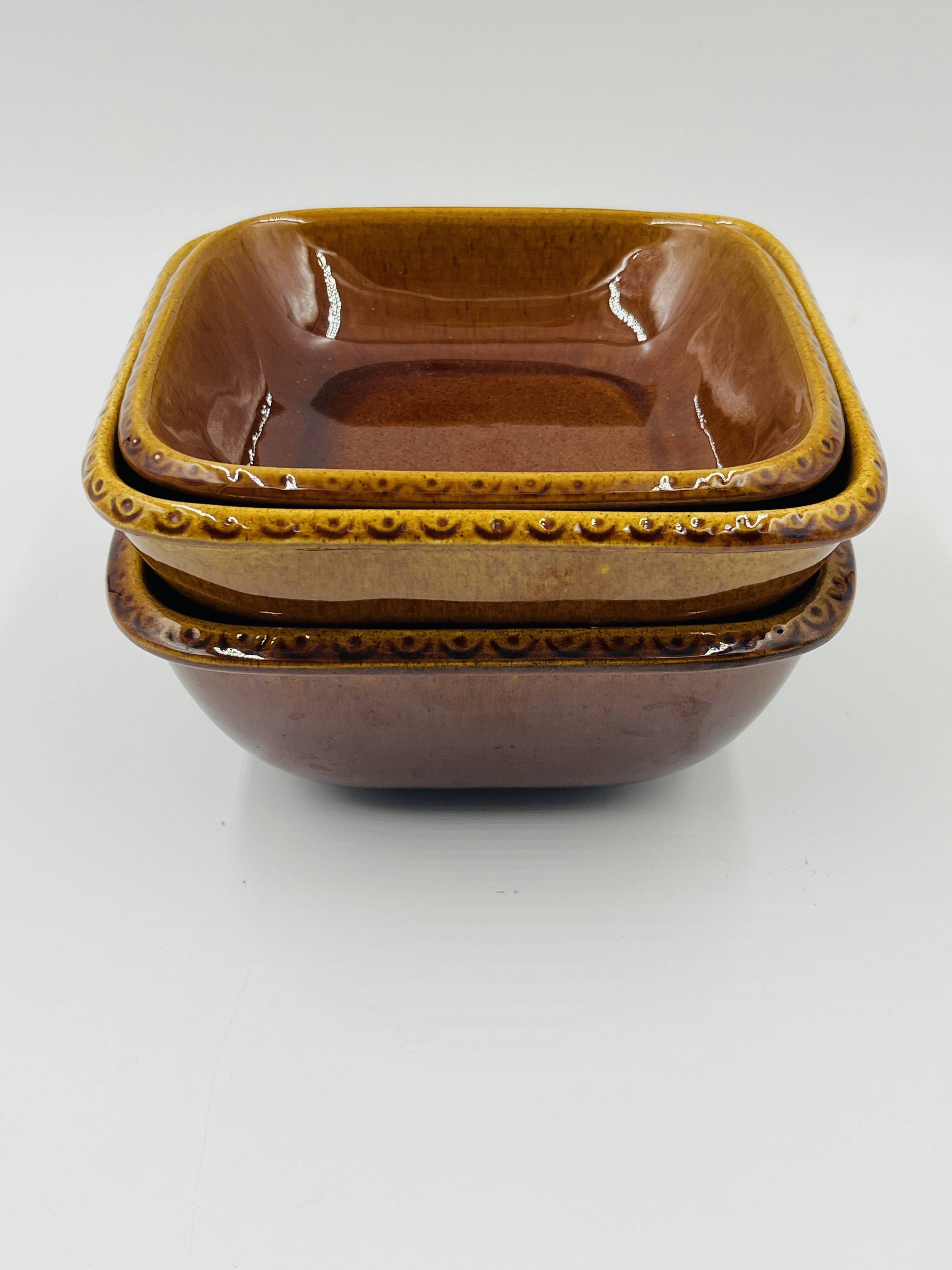 Lot 3 Square Plates Stoneware Deco Hälsingborg K.J. Svensson