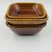 Lot 3 plats carrés en grès Deco Hälsingborg K.J. Svensson