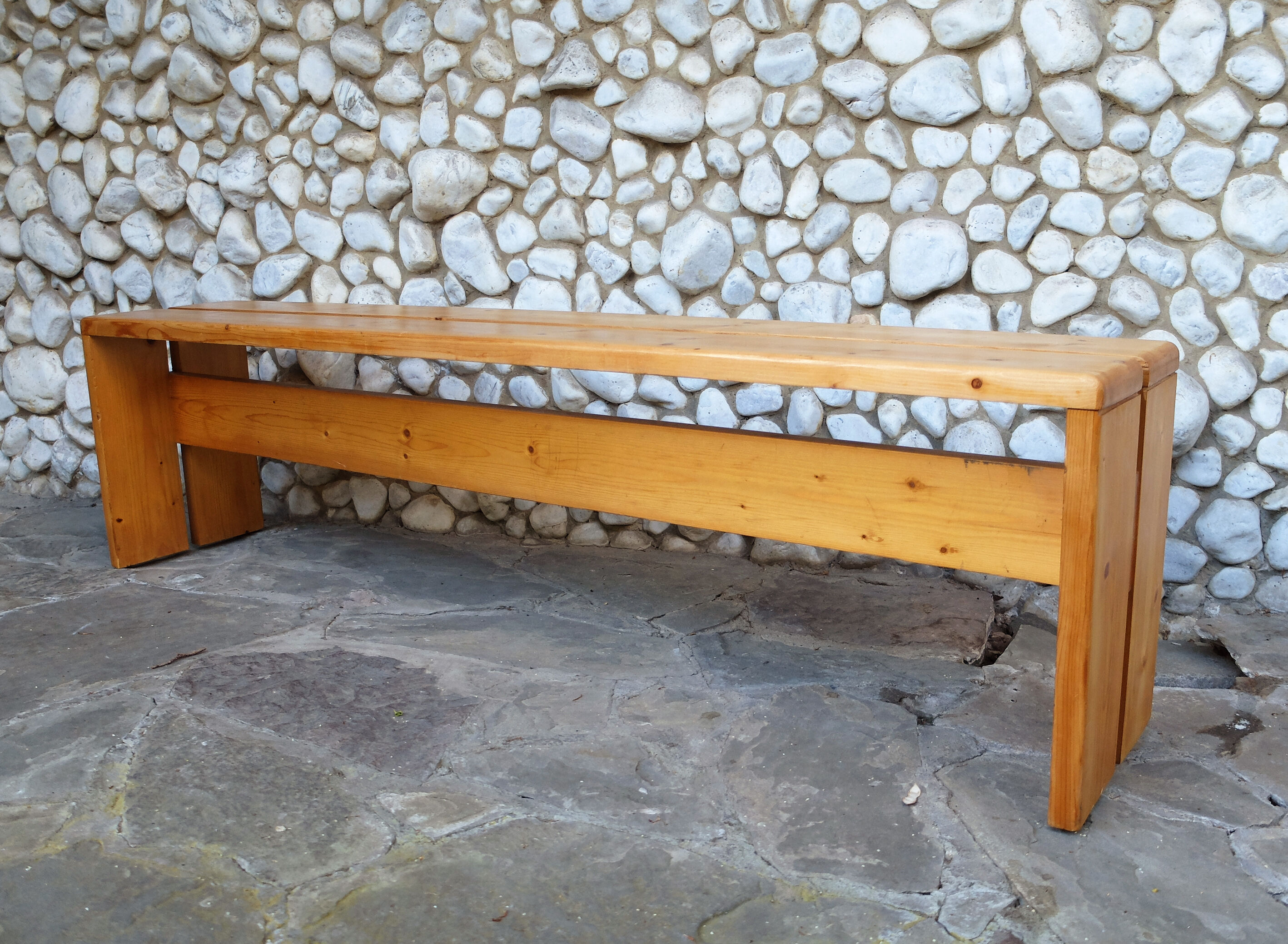 Charlotte Perriand pine bench for Les Arcs, 1960
