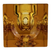Amber glass ice cube candle holder from the 1960s.