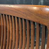 English mahogany straw bench