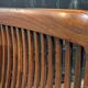 English mahogany straw bench
