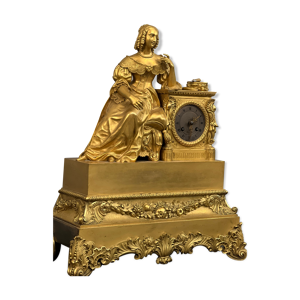 Pendule En Bronze Doré Madame De Sevigné Epoque XIXème