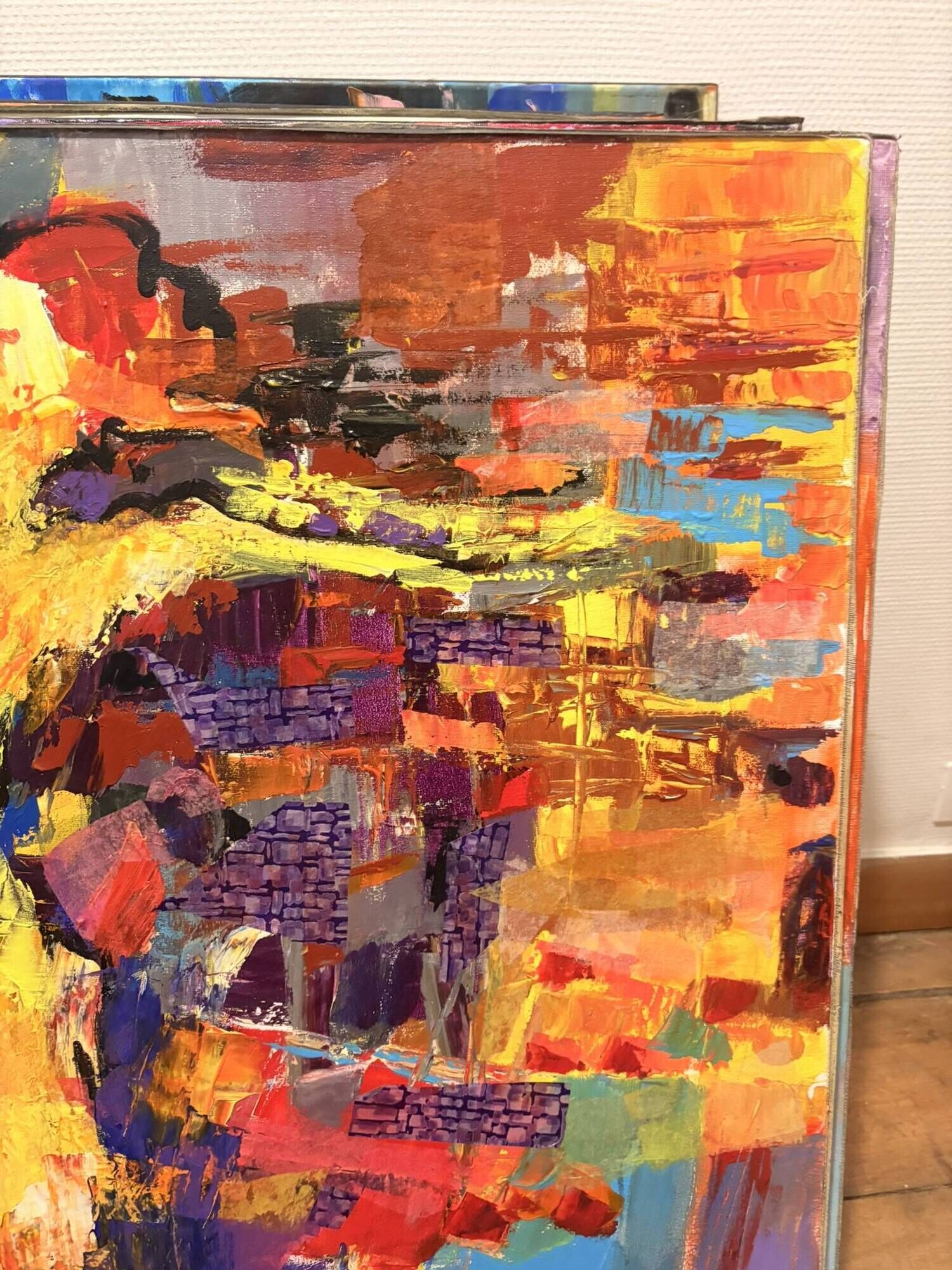 Oil Painting Canvas Deloison Caen Abstract Modern Dancer Woman