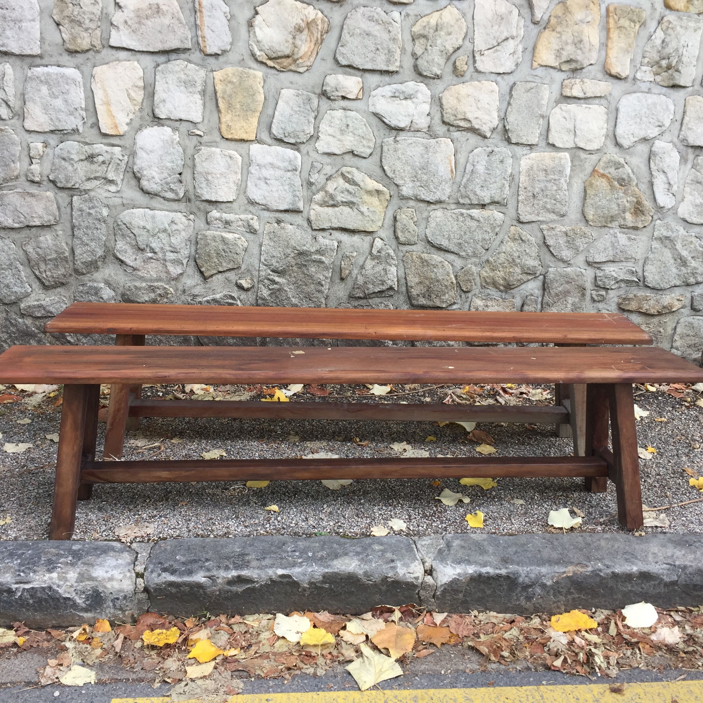 Bench in old solid wood