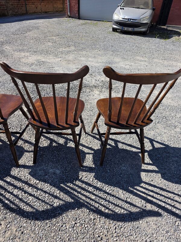 6 chaises western en hêtre des années 60