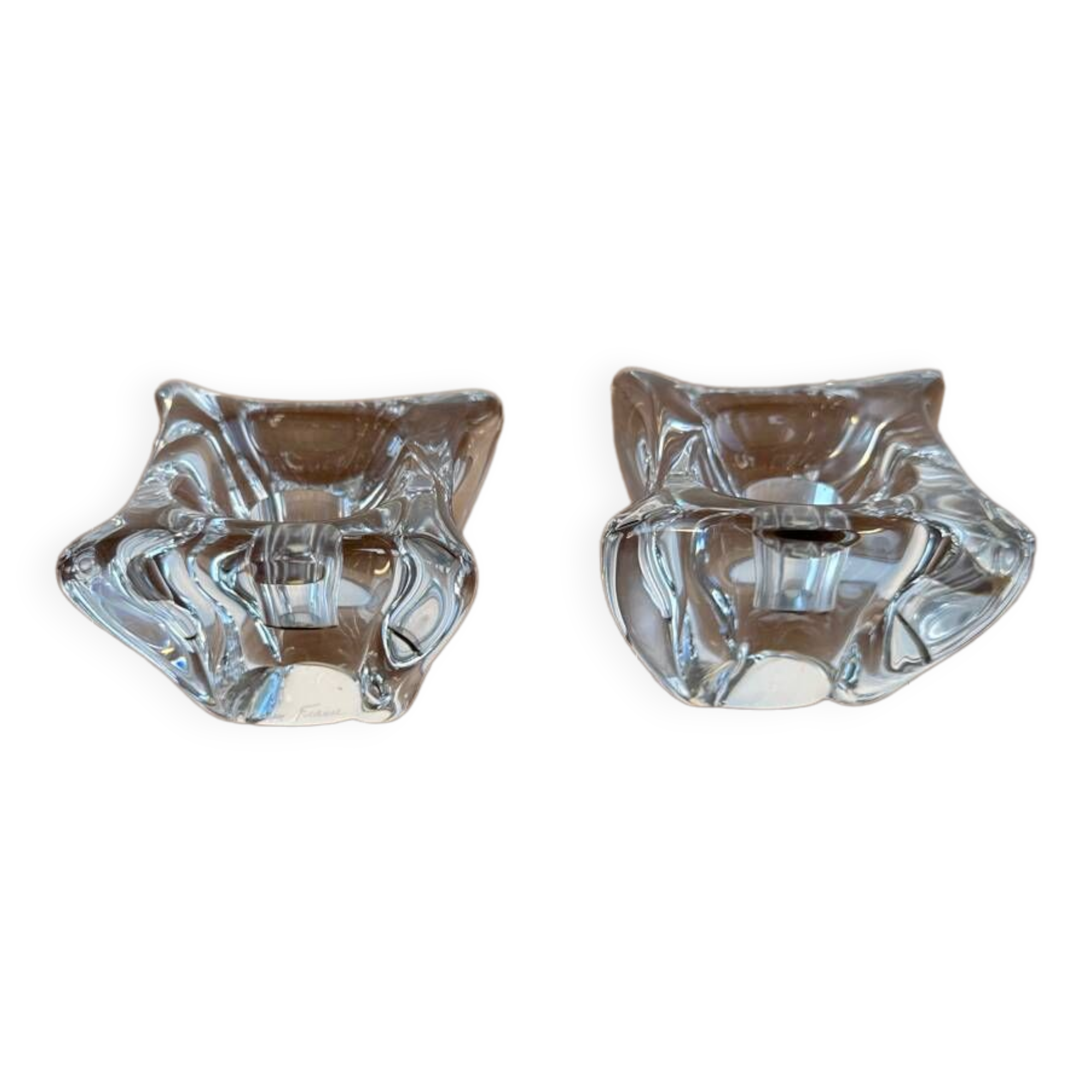 Pair of Daum candlesticks