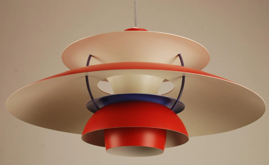 Red Louis Poulsen PH5 Pendant vintage 1970's 'Authentic Red'