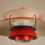 Red Louis Poulsen PH5 Pendant vintage 1970's 'Authentic Red'