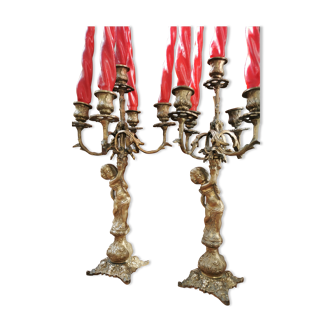 Antique bronze chandeliers