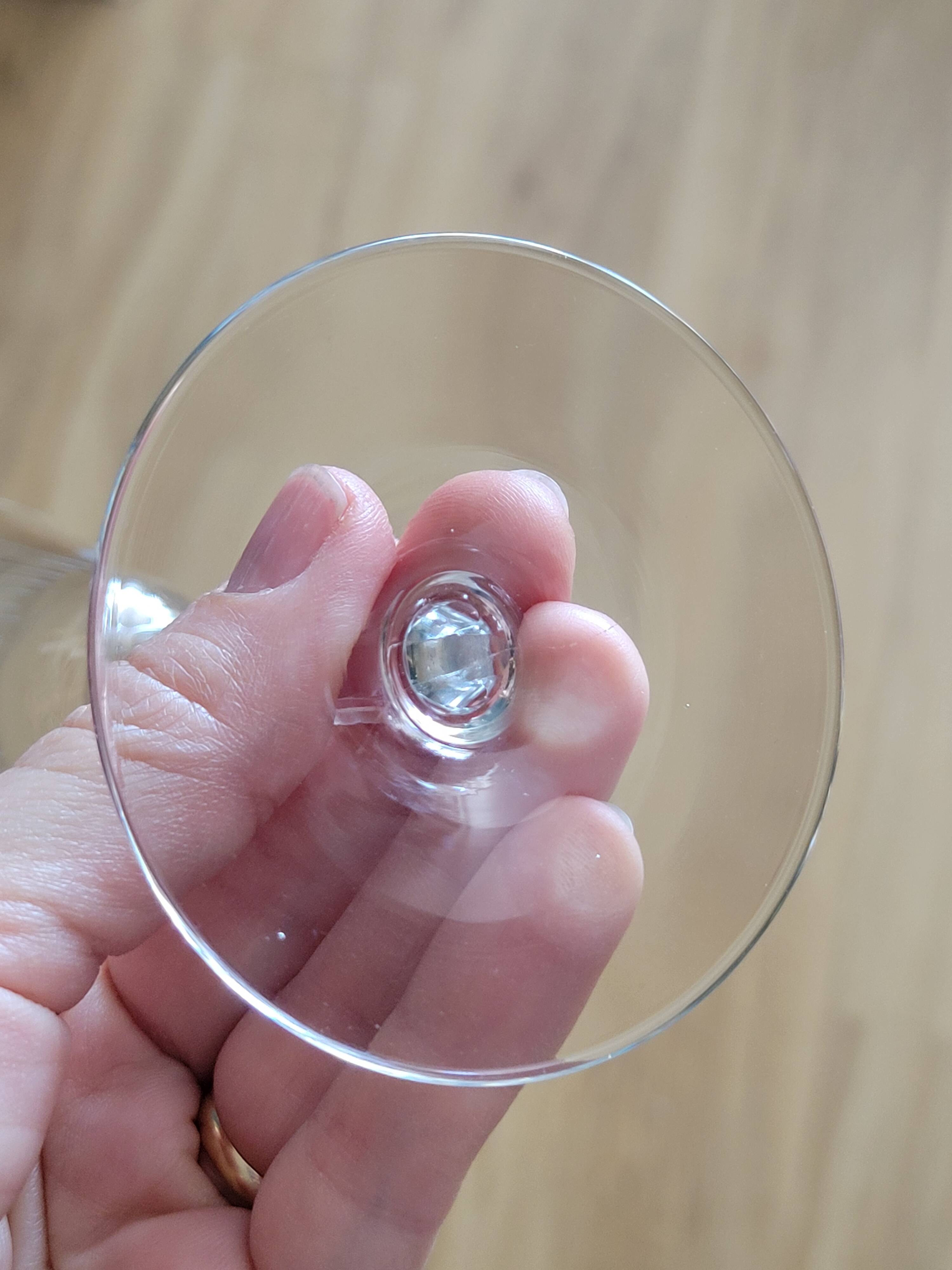 6 old cut crystal champagne flutes