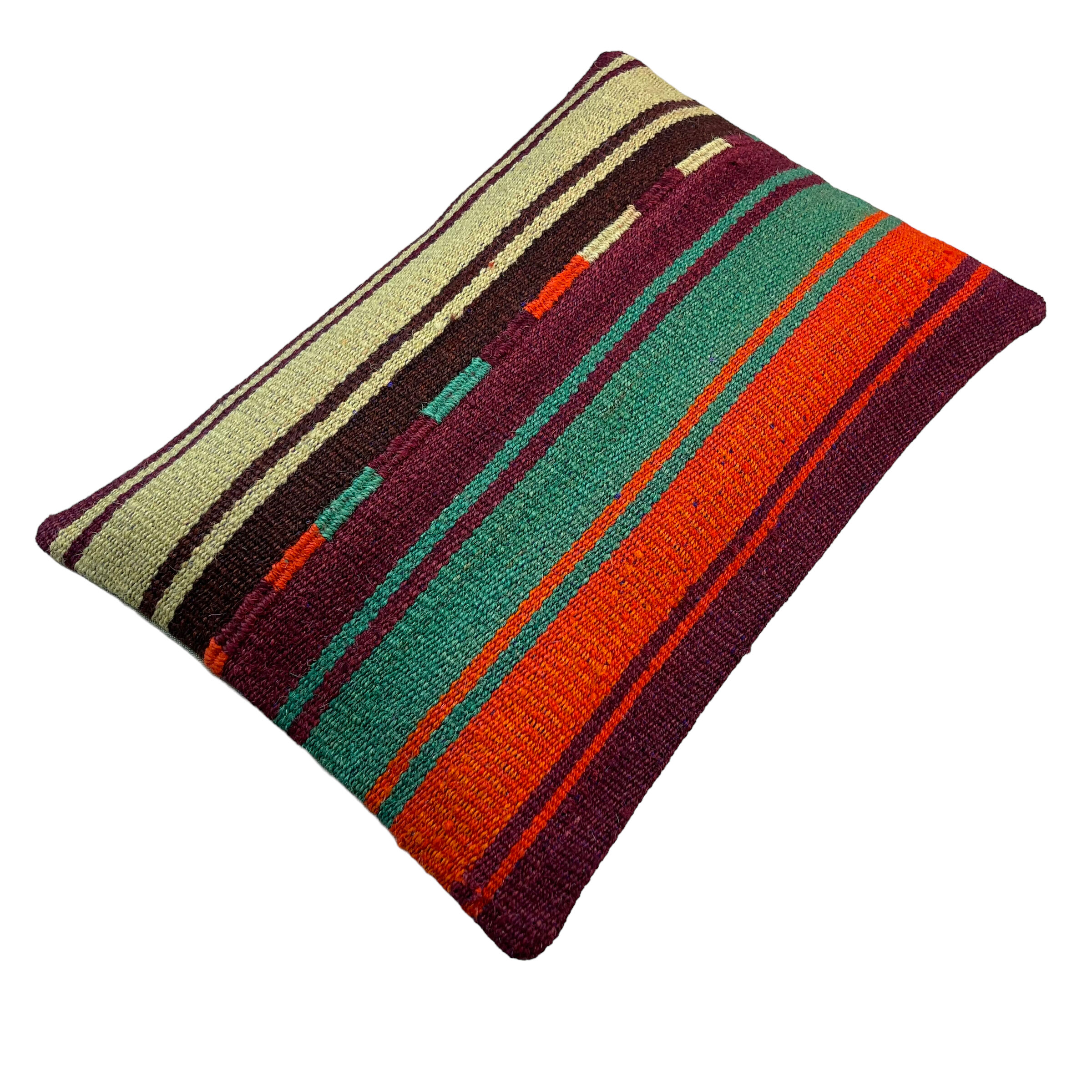 Vintage turkish kilim cushion cover, 30 x 50 cm