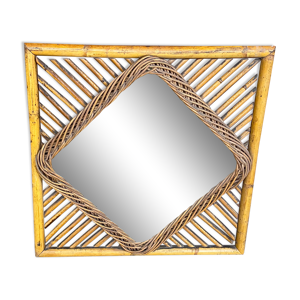 miroir en rotin