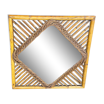 Rattan mirror