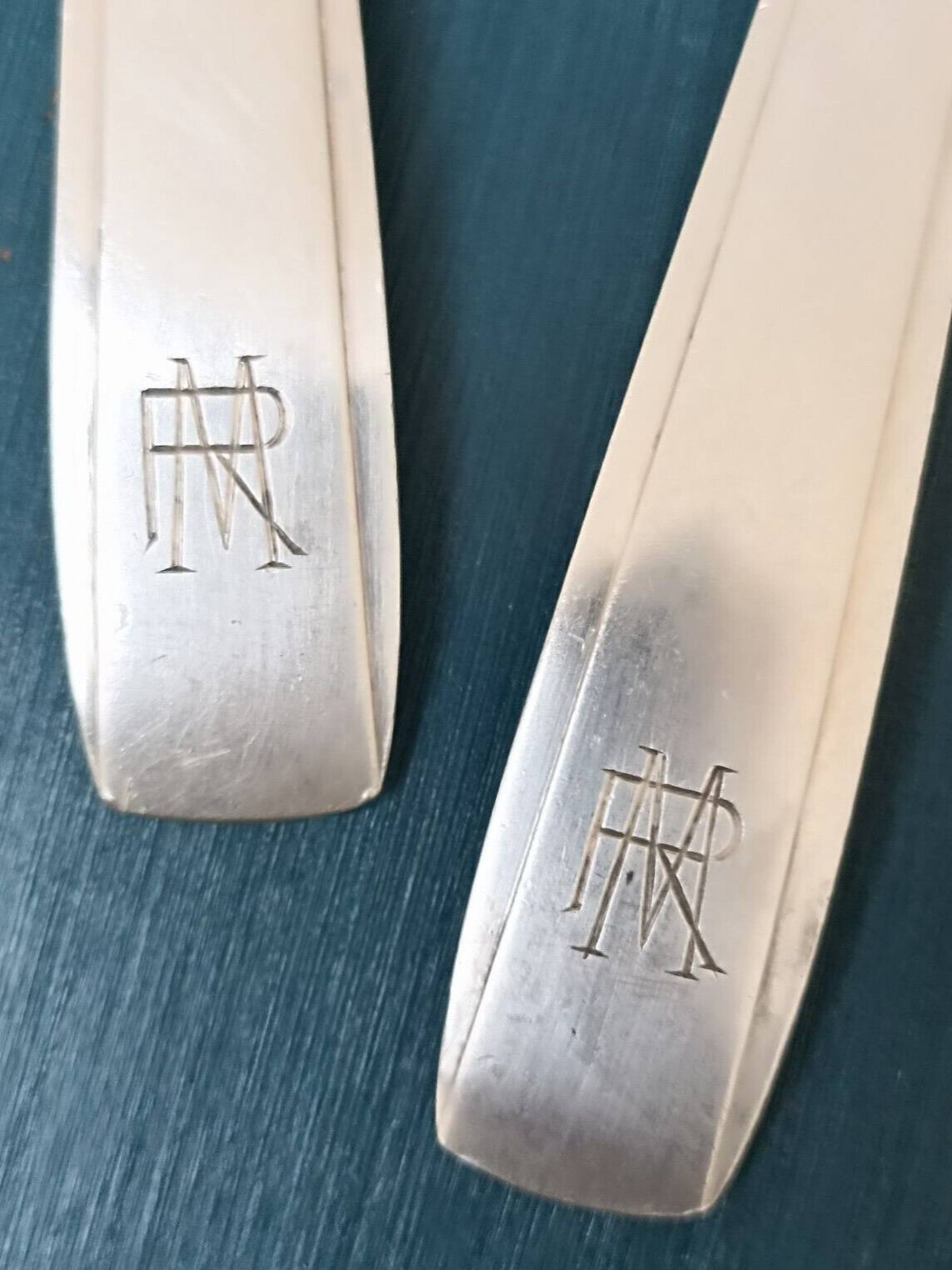 Solid silver fork and spoon Ernest Prost Paris, 1920s-1930s