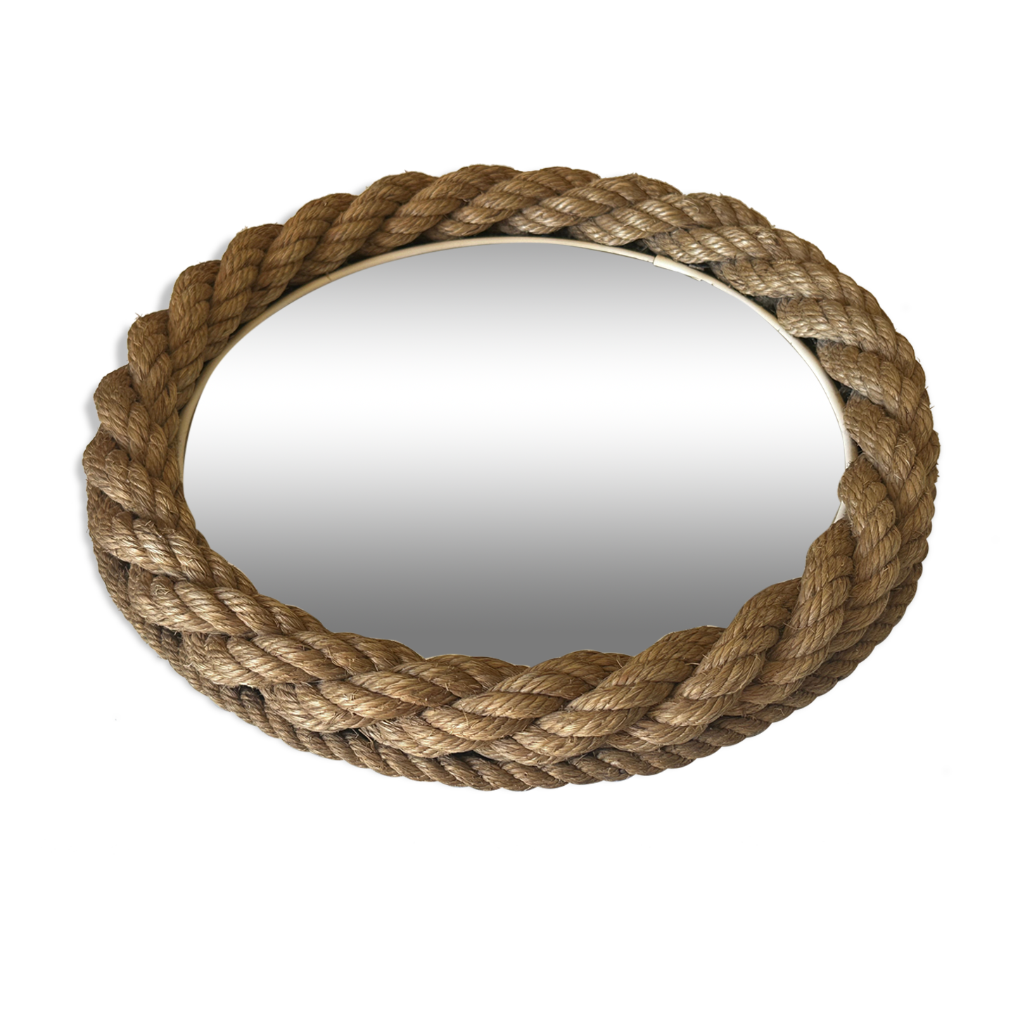 Round mirror in vintage rope 60