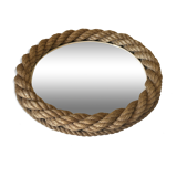 Round mirror in vintage rope 60