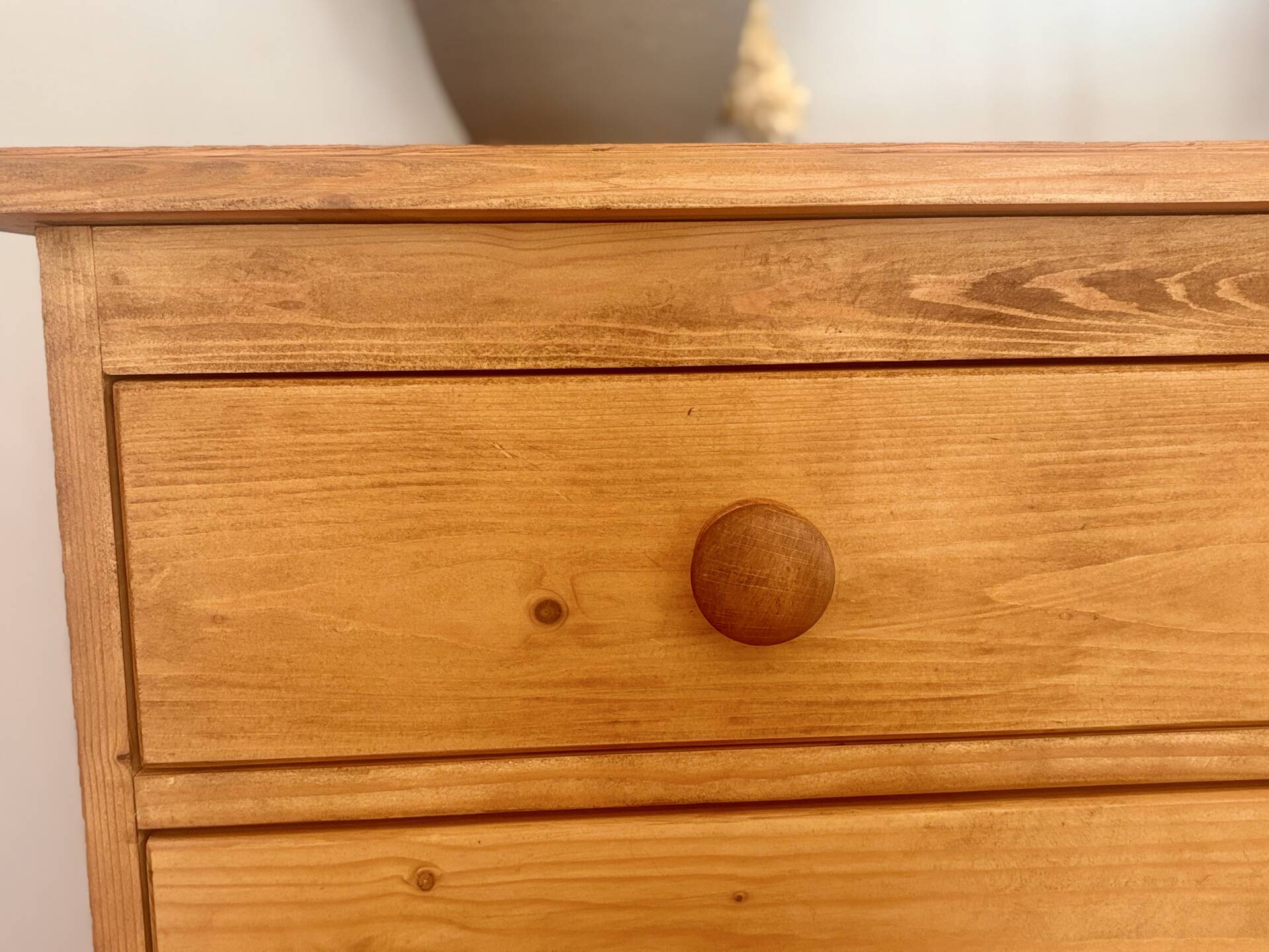Vintage Solid Pine Commode Restored - Rustic Elegance